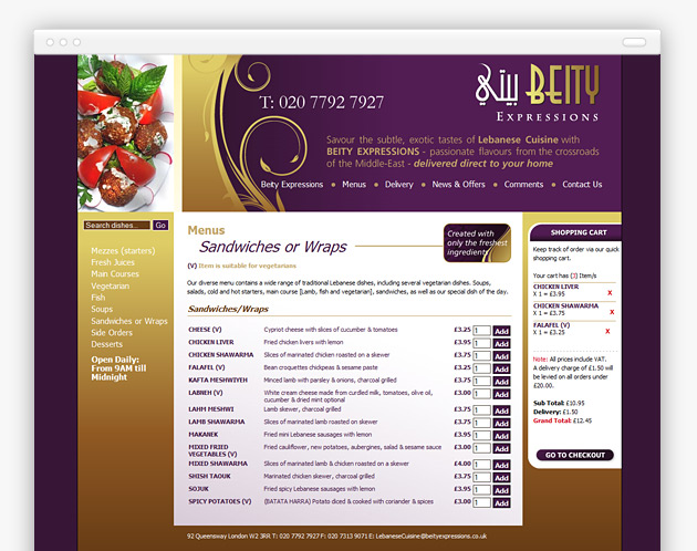 Beity Expressions - Website (internal view)