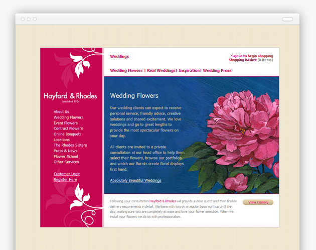 Hayford and Rhodes - Ecommerce Florist