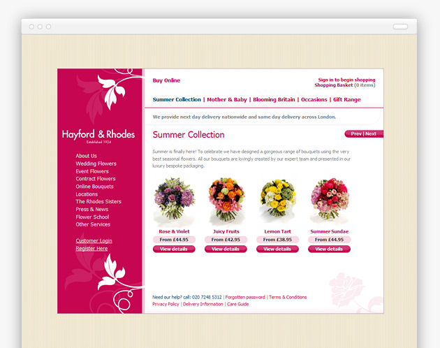 Hayford and Rhodes - Website (internal view)