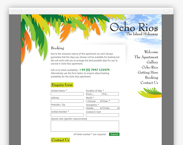 Ocho Rios Hideaway - Website (internal view)