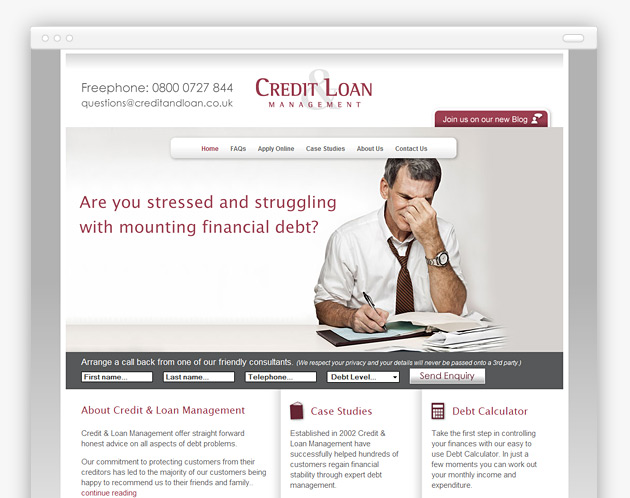 Credit and Loan Management - Animated home page