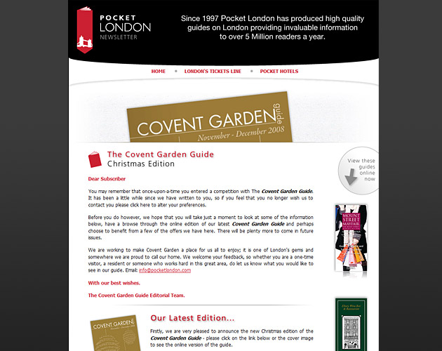 Pocket London - HTML Online Newsletter