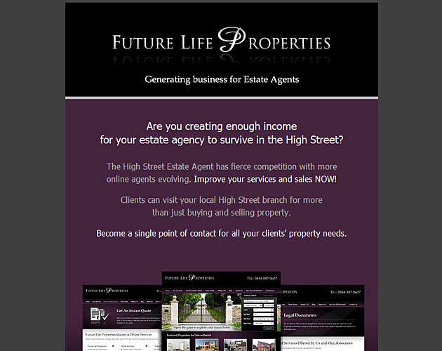 Future Life Properties e-shot template design