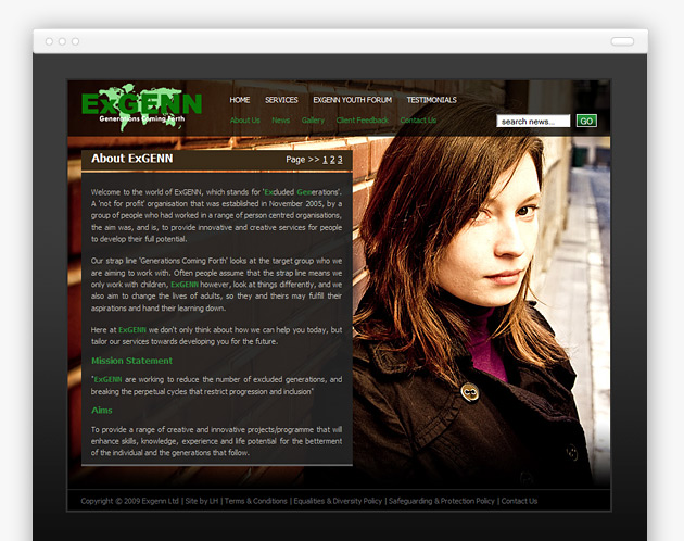 Exgenn - Website (internal view)