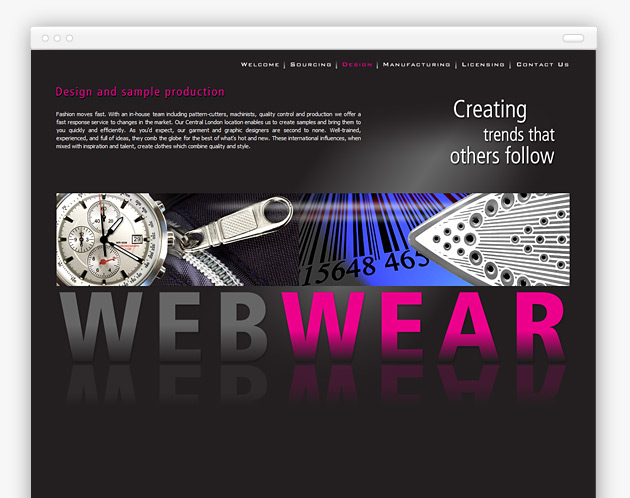 Webwear - Website (internal view)