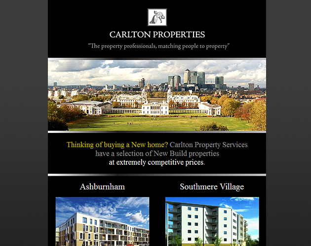 Carlton Property Services - New Builds Email Campaign