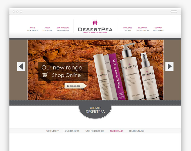 DesertPea - Skincare web design