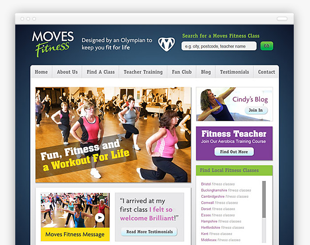 Moves Fitness - Fitness Web Design
