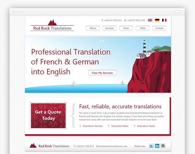 Red Rock Translations - Web design for translators