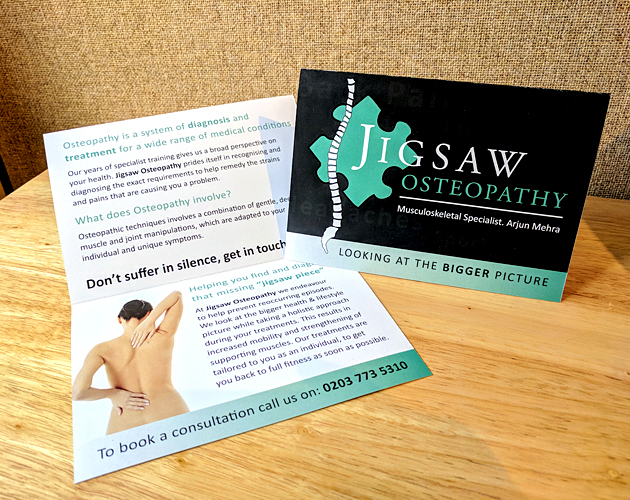 Jigsaw Osteopathy - Business A5 Showcard