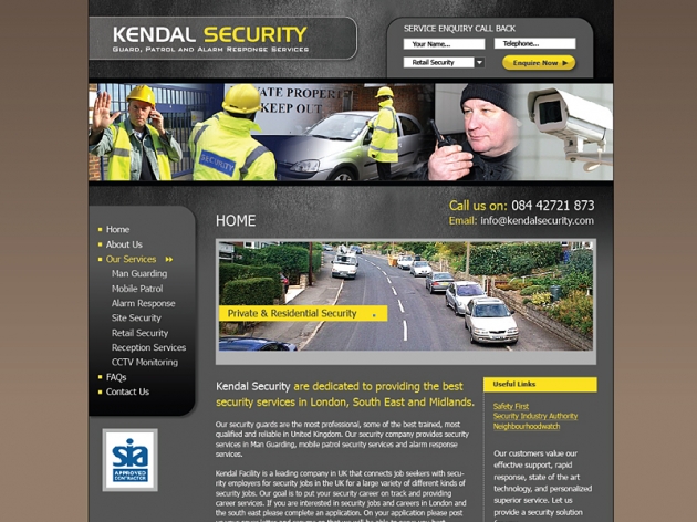 Website for security firm