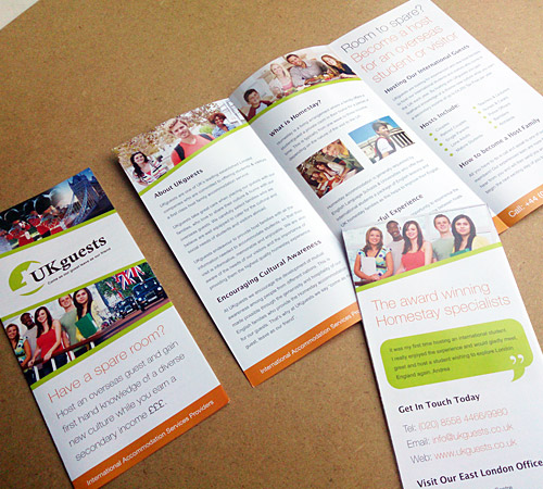 UKguests marketing leaflets