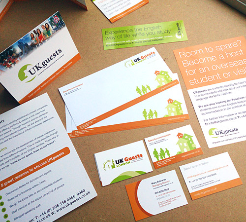 UKguests business cards, letterheads and other marketing material 