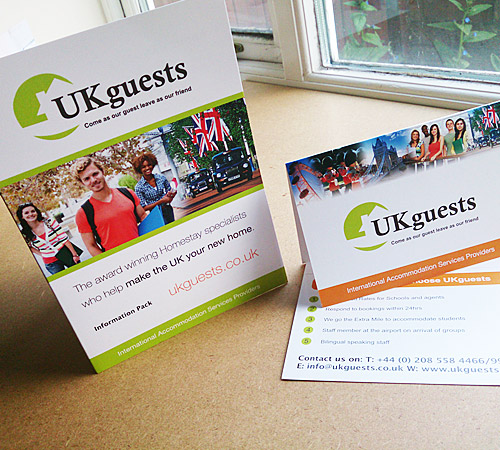 UKguests A5 Corporate folder design